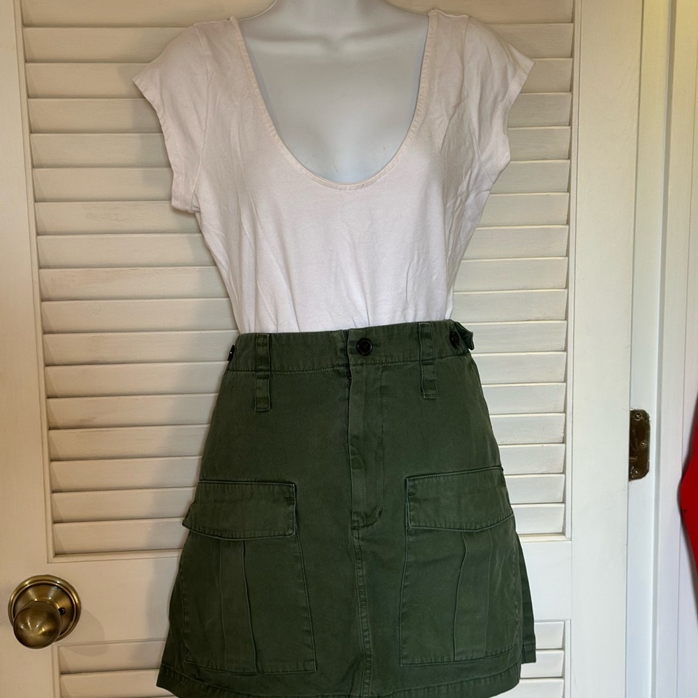 Universal Thread Olive Green Midi Skirt with Pockets